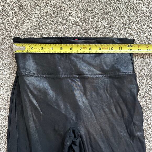SPANX black faux leather leggings size M - Picture 10 of 11